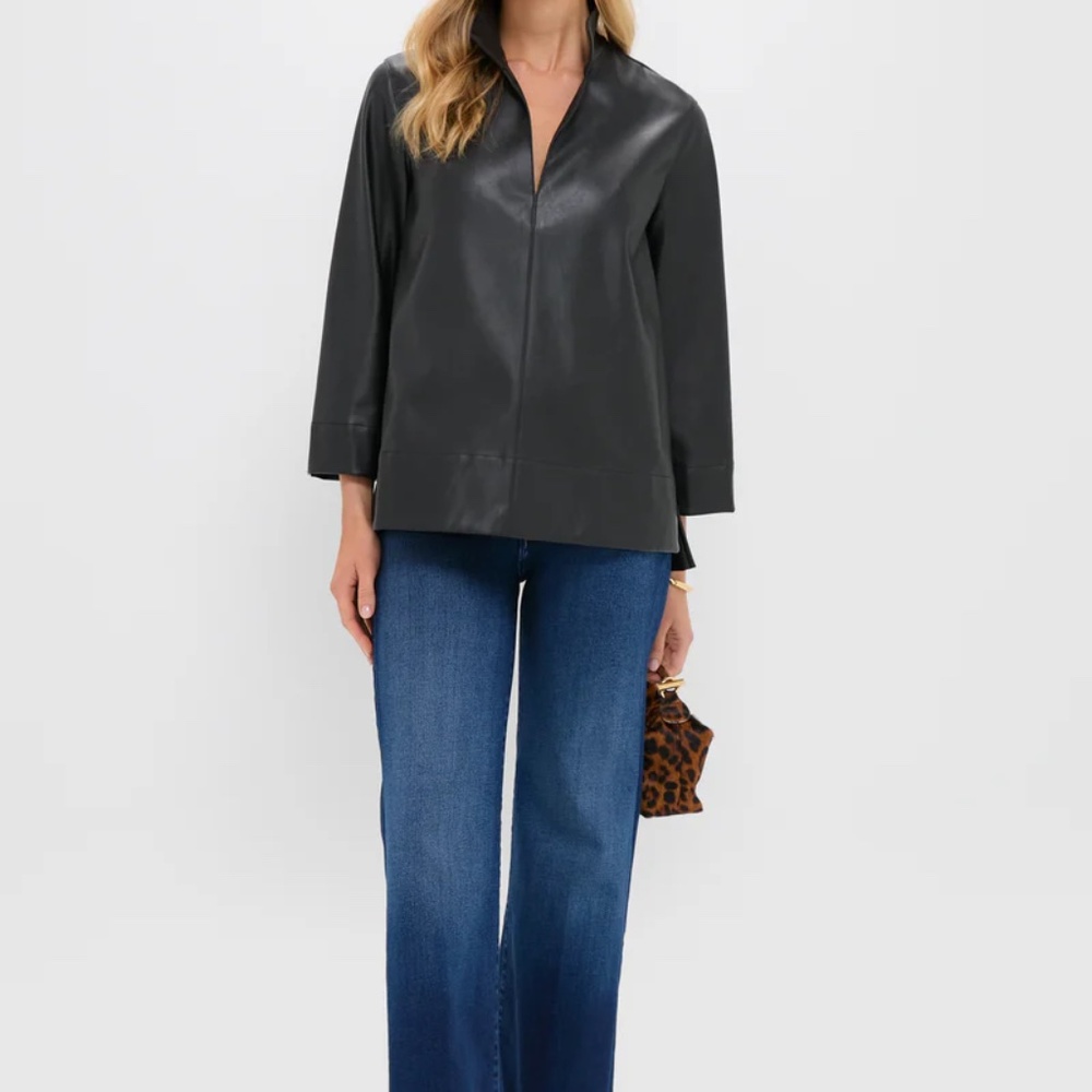 Tuckernuck Black Leather Margot Top- NWT - Picture 2 of 6